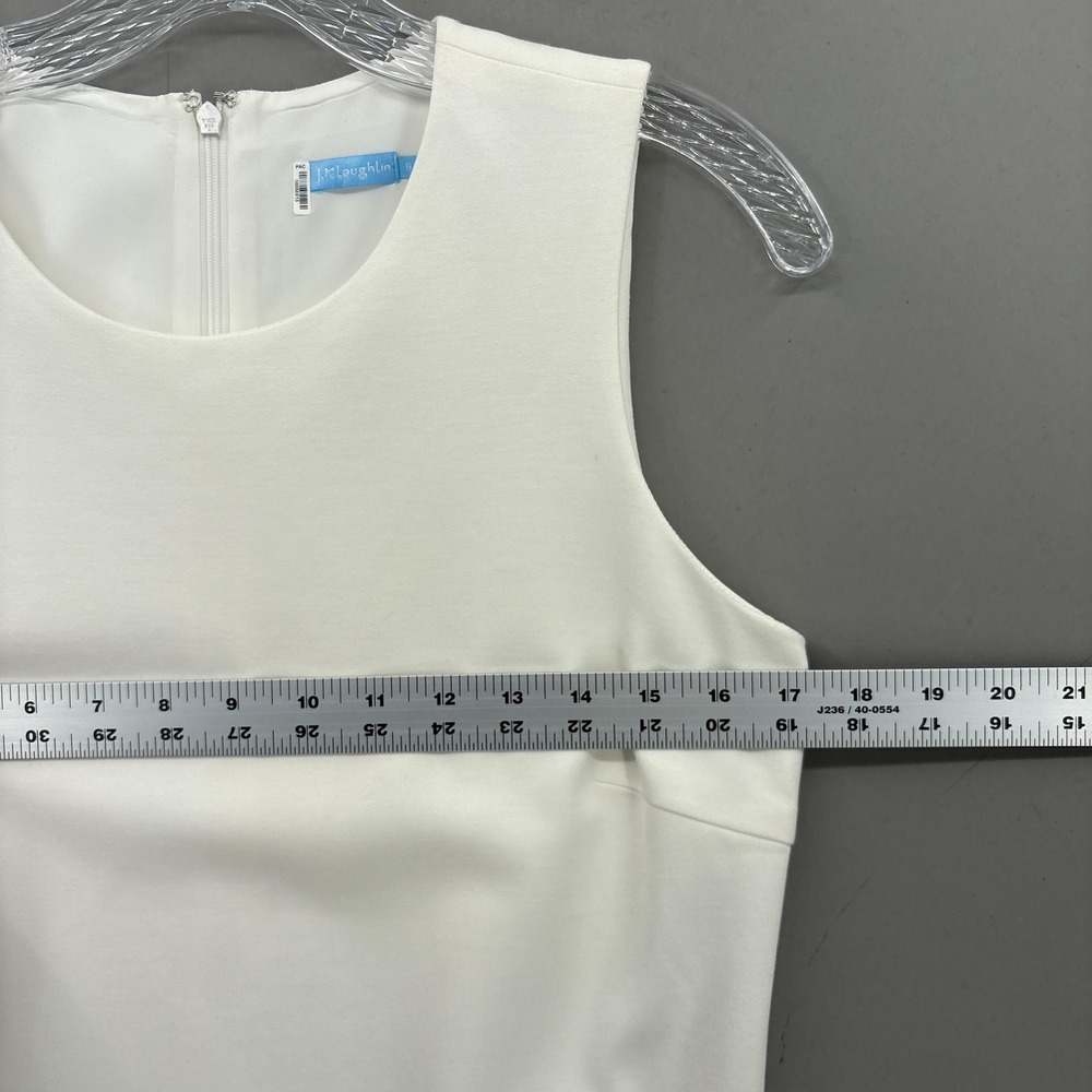 J McLaughlin Dress Womens 6 White Sleeveless Sheath Midi Stretch Lined Murphy - Picture 4 of 11